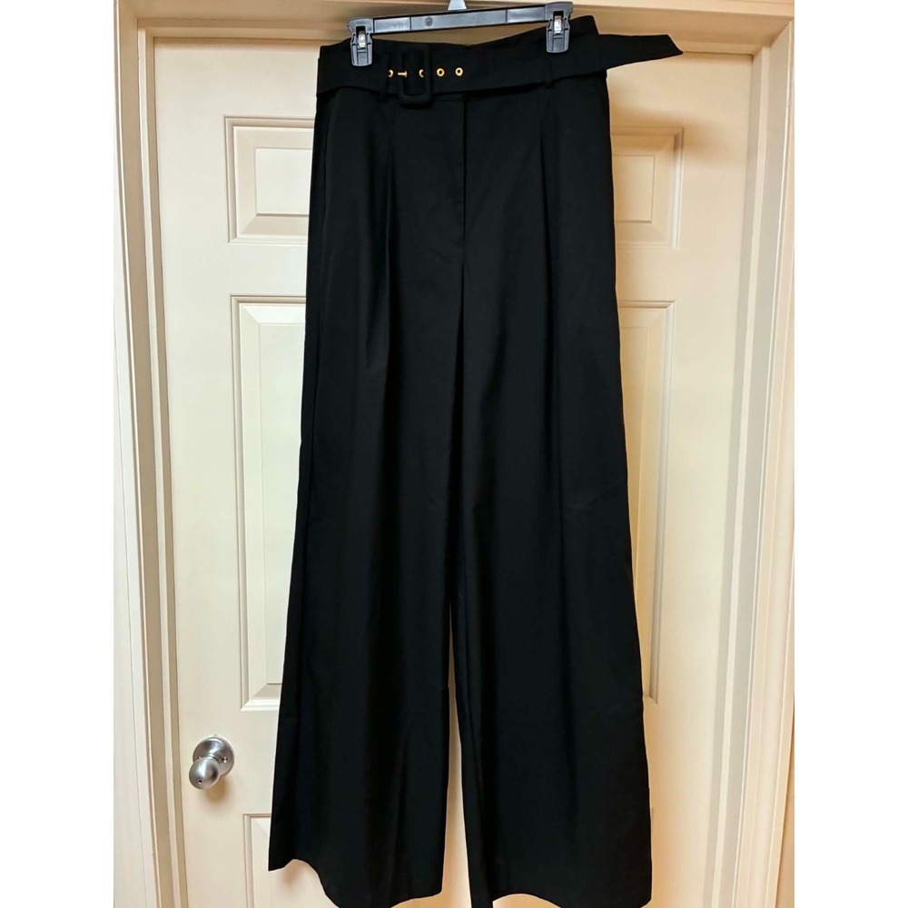 Worthington‎ Womens 12T Wide Leg Pants Black Belted High Rise Career Office NWT